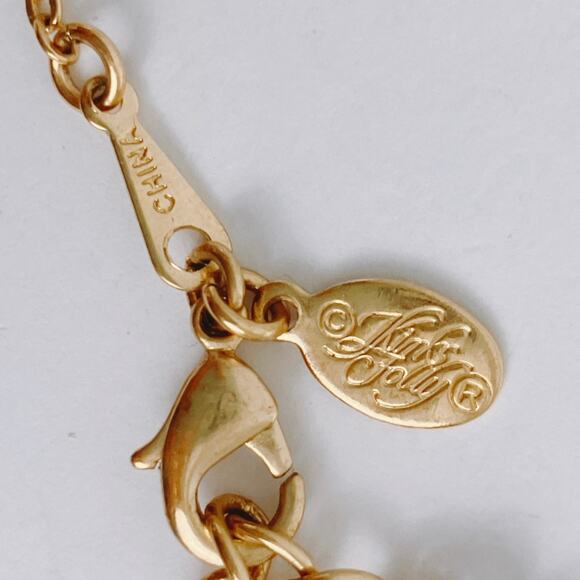 VTG Signed Kirk’s Folly Gold Tone Aurora Borealis Crystal Bar Necklace Sparkling - Picture 6 of 13